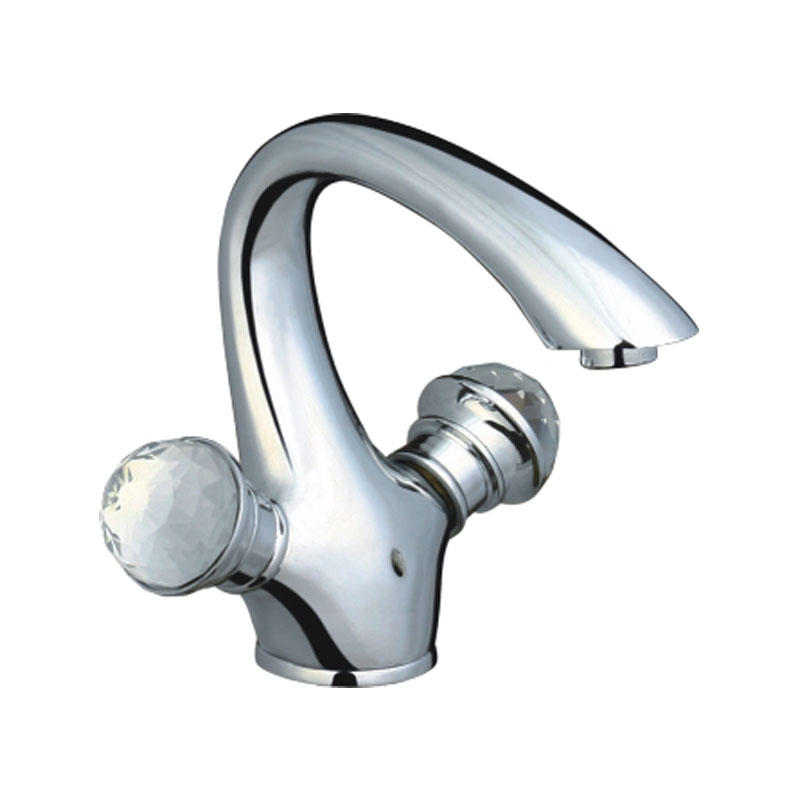 Transparent handle basin faucet
