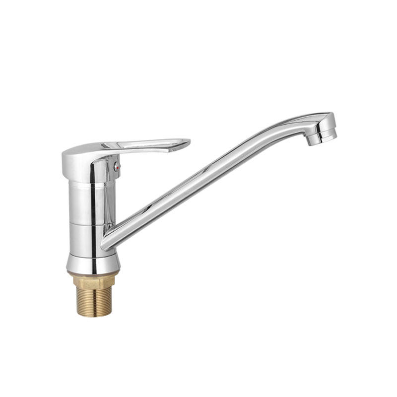 Slim Cylindrical Body Horizontal Rotated Single Handle Kitchen Faucet