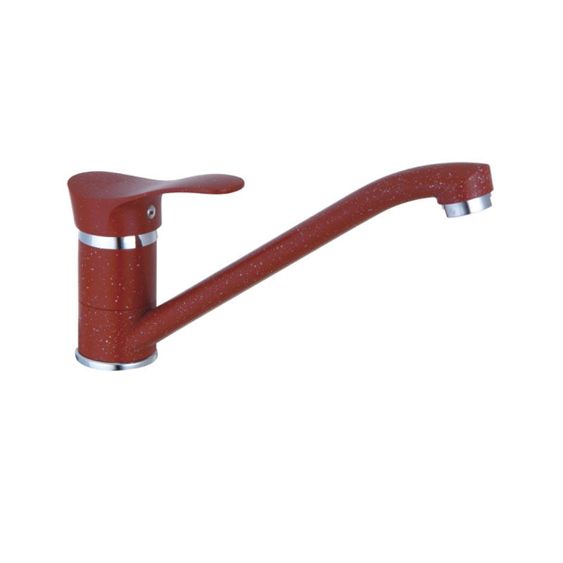 Red Surface Single Handle Kitchen Faucet