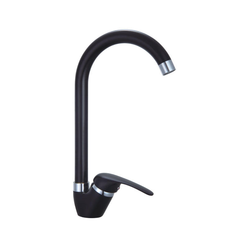 Black Electroplate Umbrella Spout Single Handle High Spout Kitchen Faucet