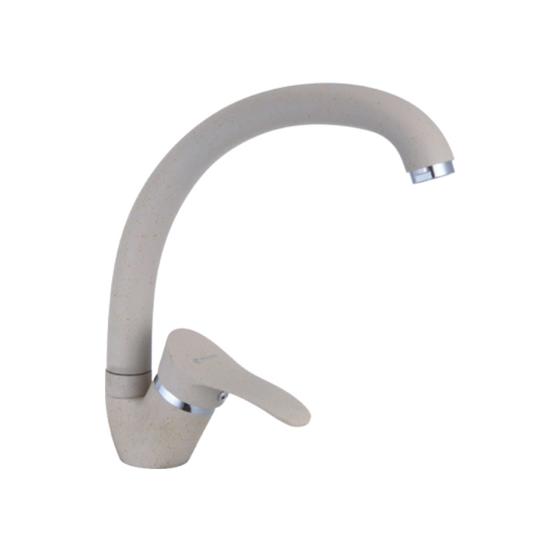 Cream Electroplate Single Handle High Spout Kitchen Faucet