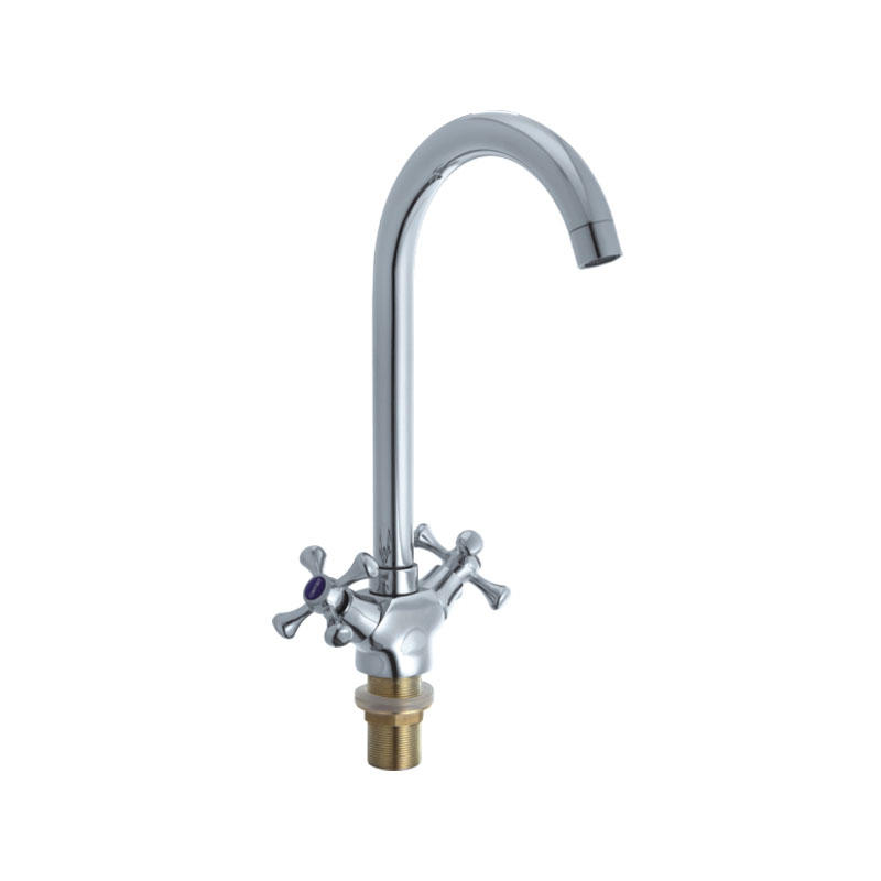 Quadrate Linear Two Cross Handle Trapezoid Kitchen Faucet