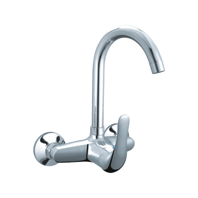Inverse Mirrored Wall Mounted Umbrella Spout Kitchen Faucet