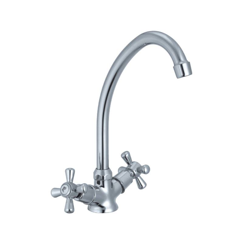 Aquiline Spout Two Handle Kitchen Faucet 