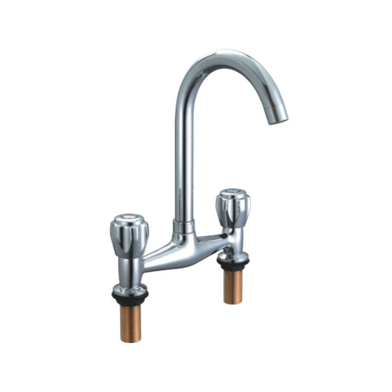 Five Ways Umbrella Spout Two Screw Handle Kitchen Faucet